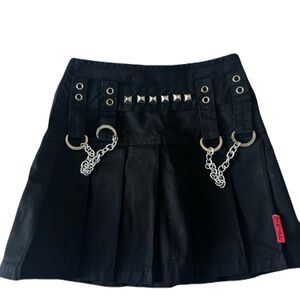 Tripp NYC Black Mini Skirt with Silver Accents